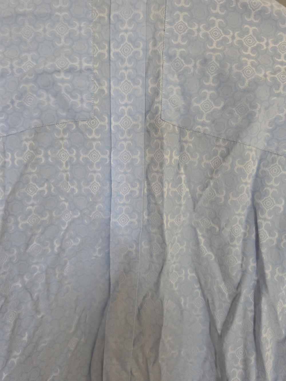 Bogosse Pale Blue Button-Down Shirt with Brown Contrast Trim - Picture 6 of 7